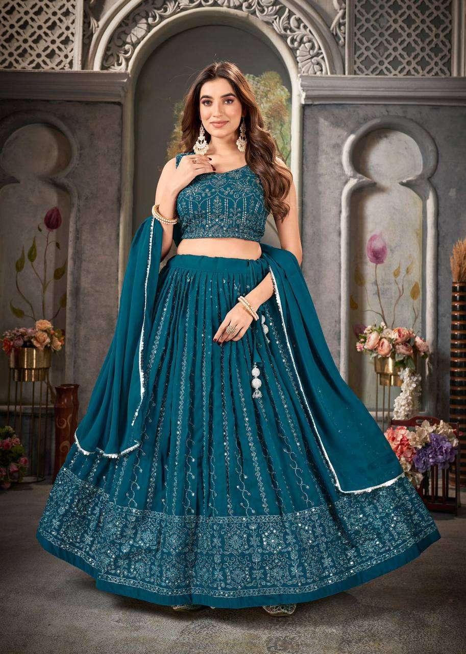 YNF GEORGETTE KSB 2 WHOLESALE LEHENGAS MANUFACTURER